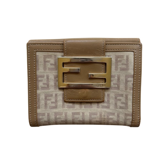 Fendi Handbags - FENDI Compact Wallet Logo - Beige